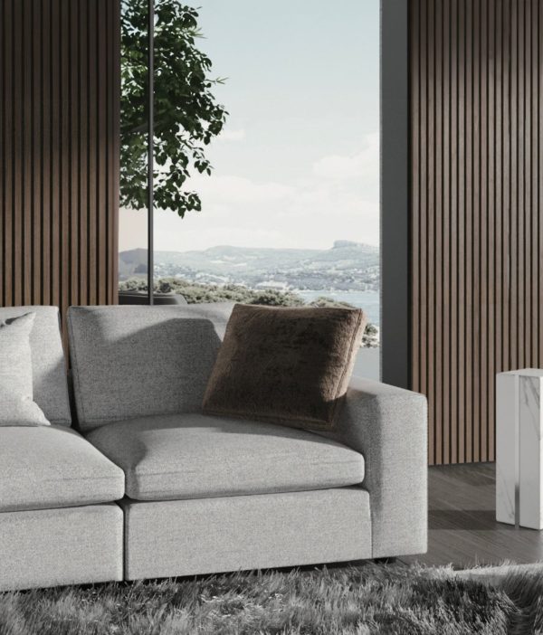 NIMBUS Monochrome Tweed 5 Piece Sectional 4