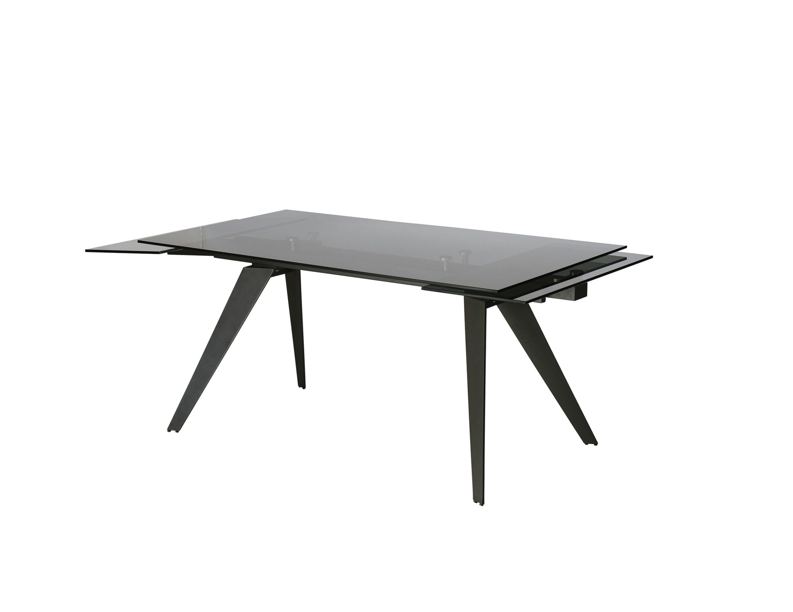 NOIRE Smoke Grey Glass Double Extension Dining Table 2 NOIRE Smoke Grey Glass Double Extension Dining Table - Image 2