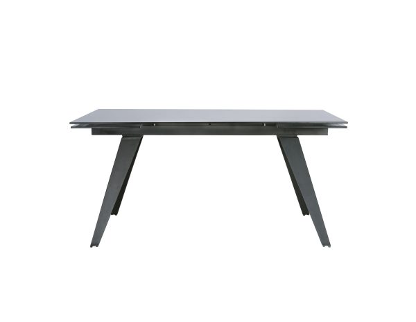NOIRE Smoke Grey Glass Double Extension Dining Table 2 2