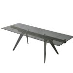 NOIRE Smoke Grey Glass Double Extension Dining Table 12 NOIRE Smoke Grey Glass Double Extension Dining Table