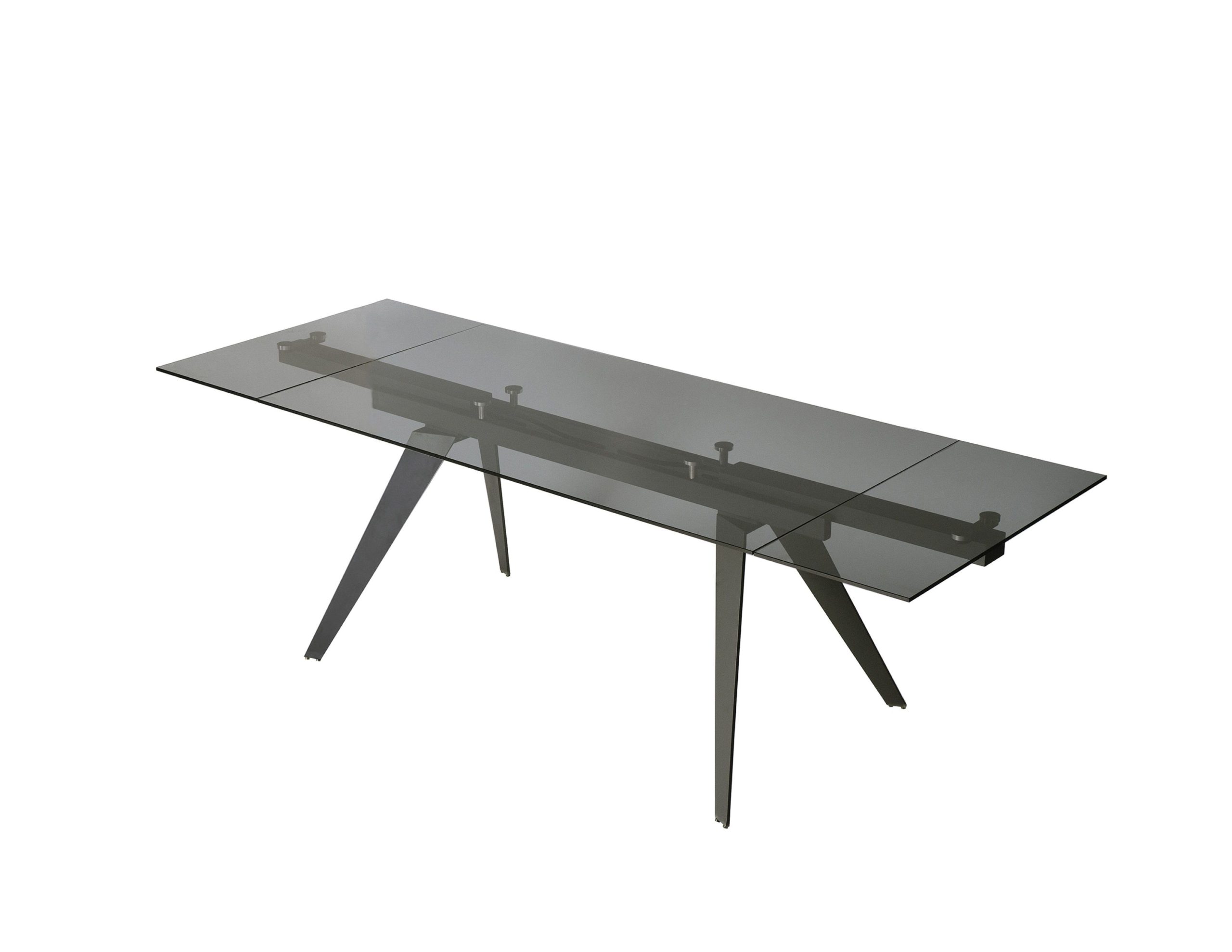 NOIRE Smoke Grey Glass Double Extension Dining Table 6 NOIRE Smoke Grey Glass Double Extension Dining Table - Image 6