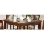 Faux Marble Counter Height Dining Set with Padded Stools (5-Piece)