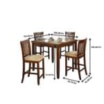 Faux Marble Counter Height Dining Set with Padded Stools (5-Piece)