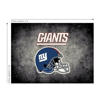 NY Giants Distressed 4x6 Area Rug Officially Licensed NFL