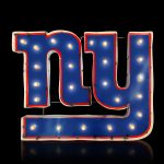 NY Giants Lighted Recycled Metal Logo Sign NFL Licensed