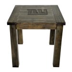 NY Giants Reclaimed Pine Wood Side Table Team Logo NFL