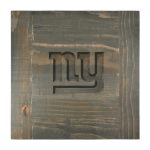 NY Giants Reclaimed Pine Wood Side Table Team Logo NFL