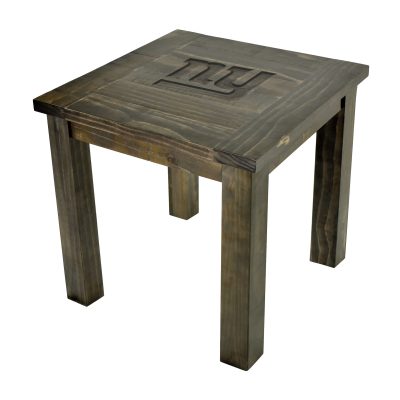 NY Giants Reclaimed Pine Wood Side Table Team Logo NFL