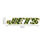 NY Jets Lighted Recycled Metal Wordmark NFL Logo Sign