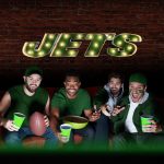 NY Jets Lighted Recycled Metal Wordmark NFL Logo Sign