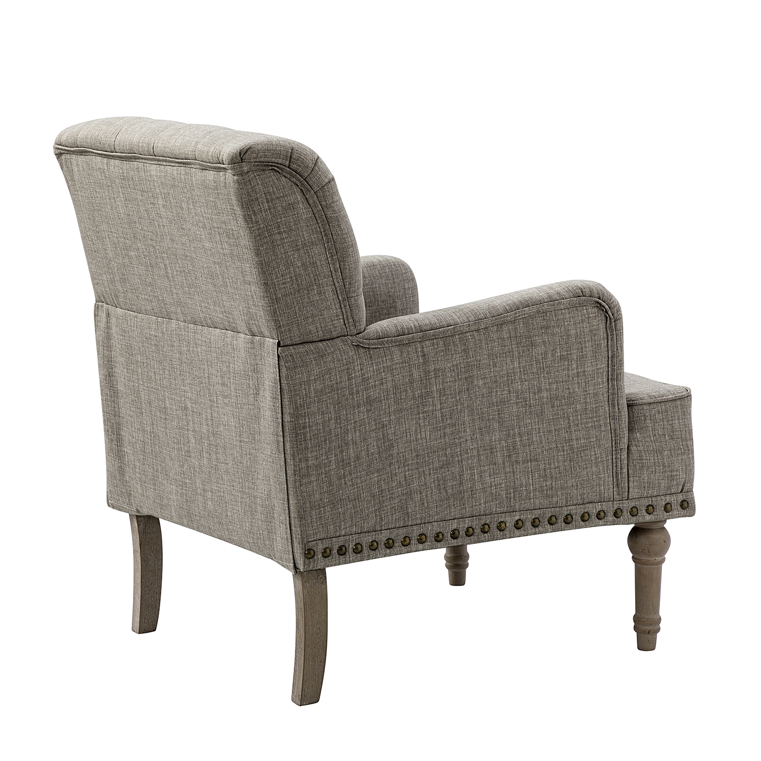 Naida Grey Tufted Nailhead Accent Armchair 3 Naida Grey Tufted Nailhead Accent Armchair - Image 3