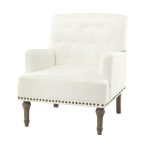 Naida Ivory Tufted Nailhead Accent Armchair 7 Naida Ivory Tufted Nailhead Accent Armchair