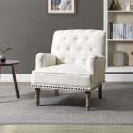 Naida Ivory Tufted Nailhead Accent Armchair 6 Naida Ivory Tufted Nailhead Accent Armchair