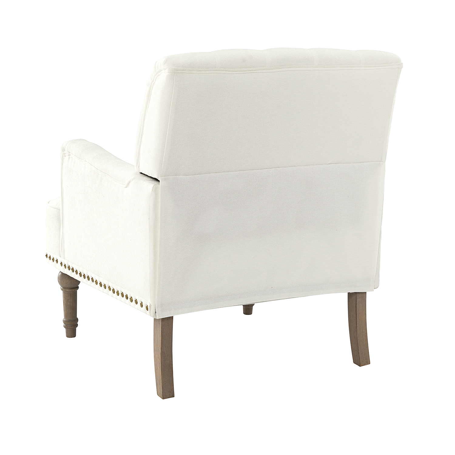 Naida Ivory Tufted Nailhead Accent Armchair 3 Naida Ivory Tufted Nailhead Accent Armchair - Image 3