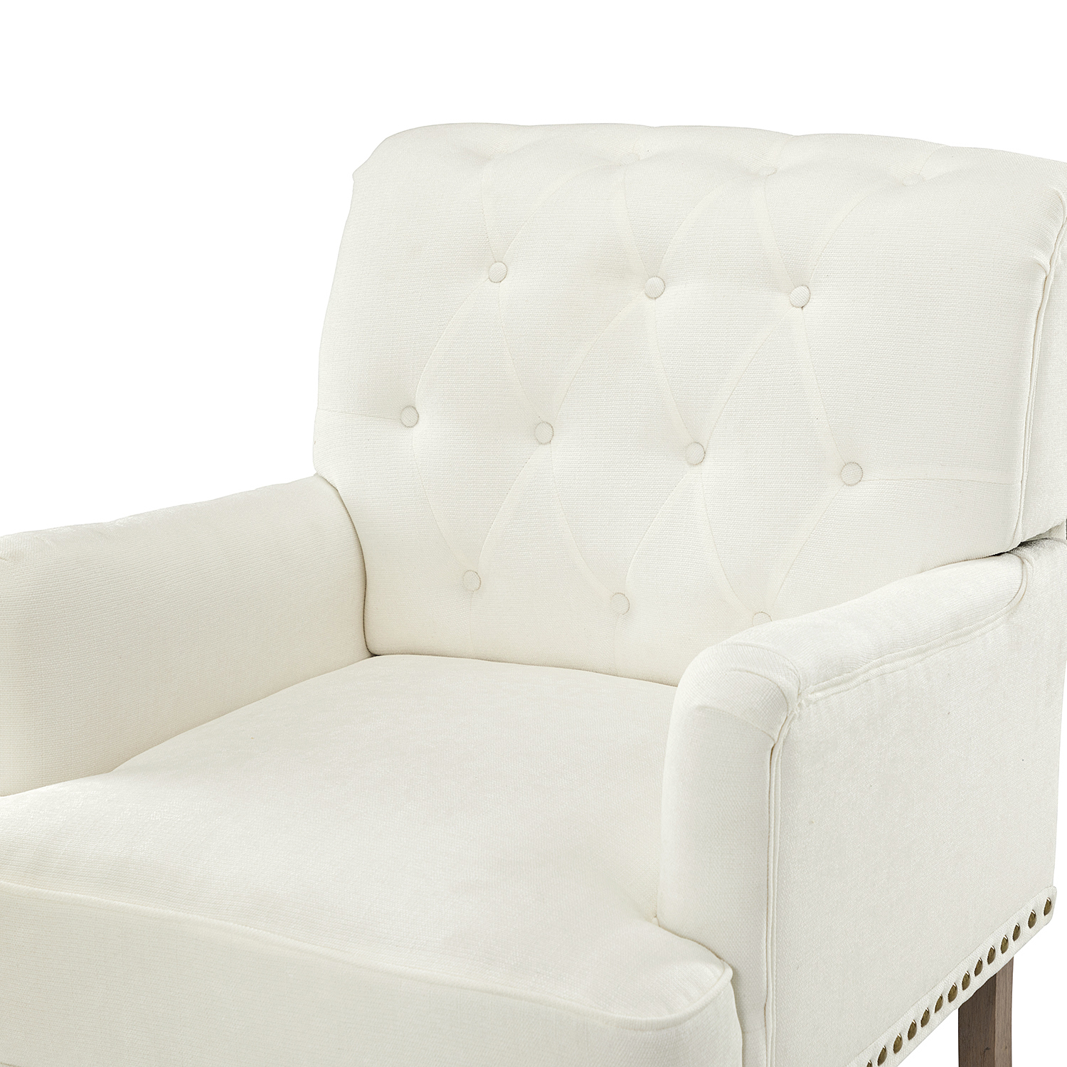 Naida Ivory Tufted Nailhead Accent Armchair 5 Naida Ivory Tufted Nailhead Accent Armchair - Image 5