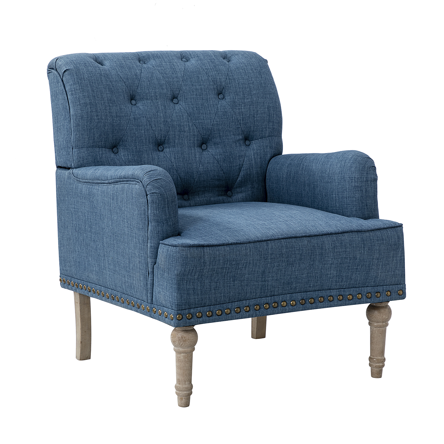 Naida Navy Tufted Nailhead Accent Armchair 2 Naida Navy Tufted Nailhead Accent Armchair - Image 2