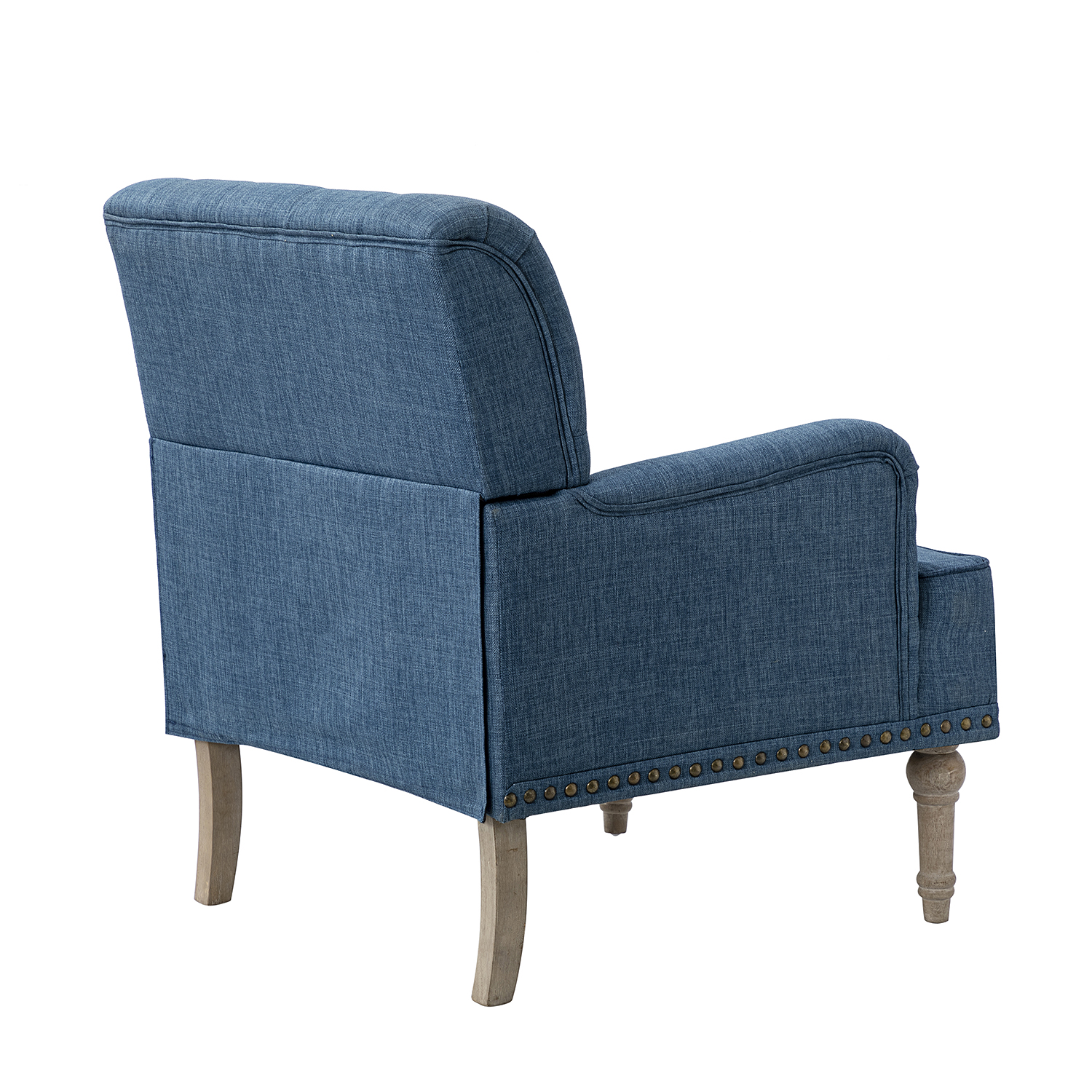 Naida Navy Tufted Nailhead Accent Armchair 3 Naida Navy Tufted Nailhead Accent Armchair - Image 3