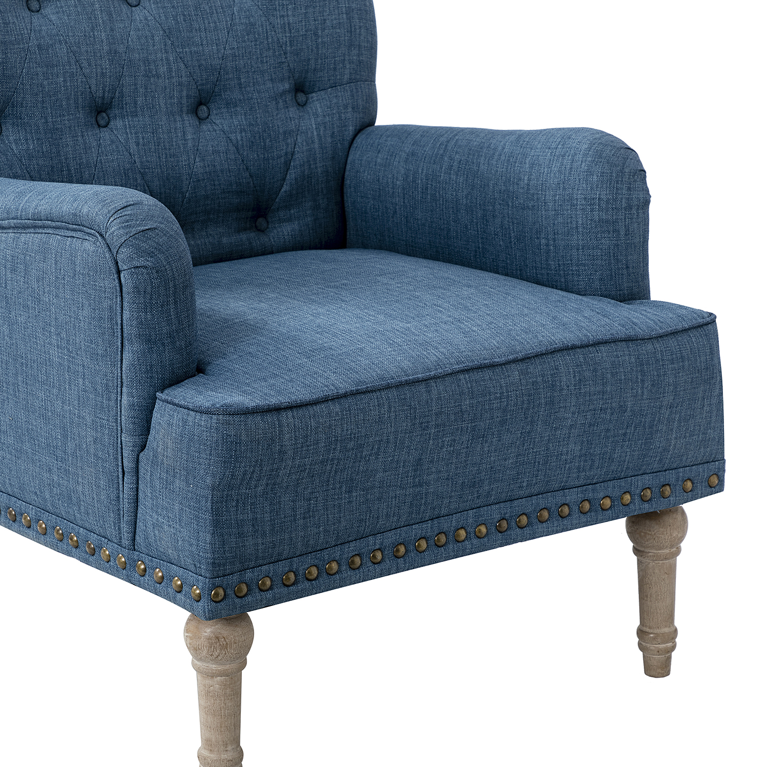 Naida Navy Tufted Nailhead Accent Armchair 5 Naida Navy Tufted Nailhead Accent Armchair - Image 5