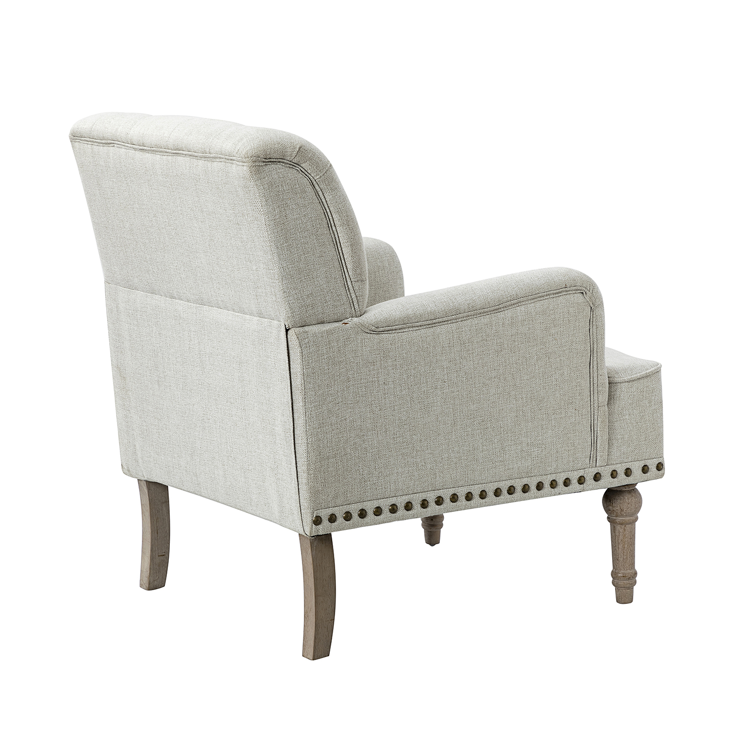 Naida Oatmeal Tufted Nailhead Accent Armchair 3 Naida Oatmeal Tufted Nailhead Accent Armchair - Image 3
