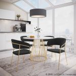 Napoli Black Velvet Gold Metal Contemporary Chair (Set of 2) 12 Napoli Black Velvet Gold Metal Contemporary Chair (Set of 2)