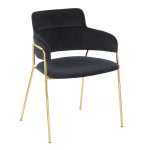 Napoli Black Velvet Gold Metal Contemporary Chair (Set of 2) 15 Napoli Black Velvet Gold Metal Contemporary Chair (Set of 2)