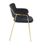 Napoli Black Velvet Gold Metal Contemporary Chair (Set of 2) 16 Napoli Black Velvet Gold Metal Contemporary Chair (Set of 2)