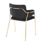 Napoli Black Velvet Gold Metal Contemporary Chair (Set of 2) 17 Napoli Black Velvet Gold Metal Contemporary Chair (Set of 2)