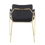 Napoli Black Velvet Gold Metal Contemporary Chair (Set of 2) 18 Napoli Black Velvet Gold Metal Contemporary Chair (Set of 2)