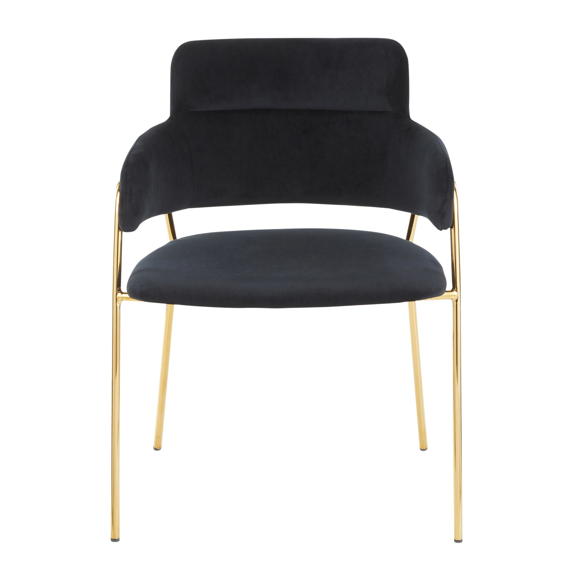 Napoli Black Velvet Gold Metal Contemporary Chair (Set of 2) 8 Napoli Black Velvet Gold Metal Contemporary Chair (Set of 2) - Image 8