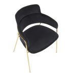 Napoli Black Velvet Gold Metal Contemporary Chair (Set of 2) 20 Napoli Black Velvet Gold Metal Contemporary Chair (Set of 2)