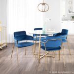 Napoli Blue Velvet Gold Contemporary Chairs (Set of 2) 13 Napoli Blue Velvet Gold Contemporary Chairs (Set of 2)