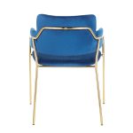 Napoli Blue Velvet Gold Contemporary Chairs (Set of 2) 18 Napoli Blue Velvet Gold Contemporary Chairs (Set of 2)