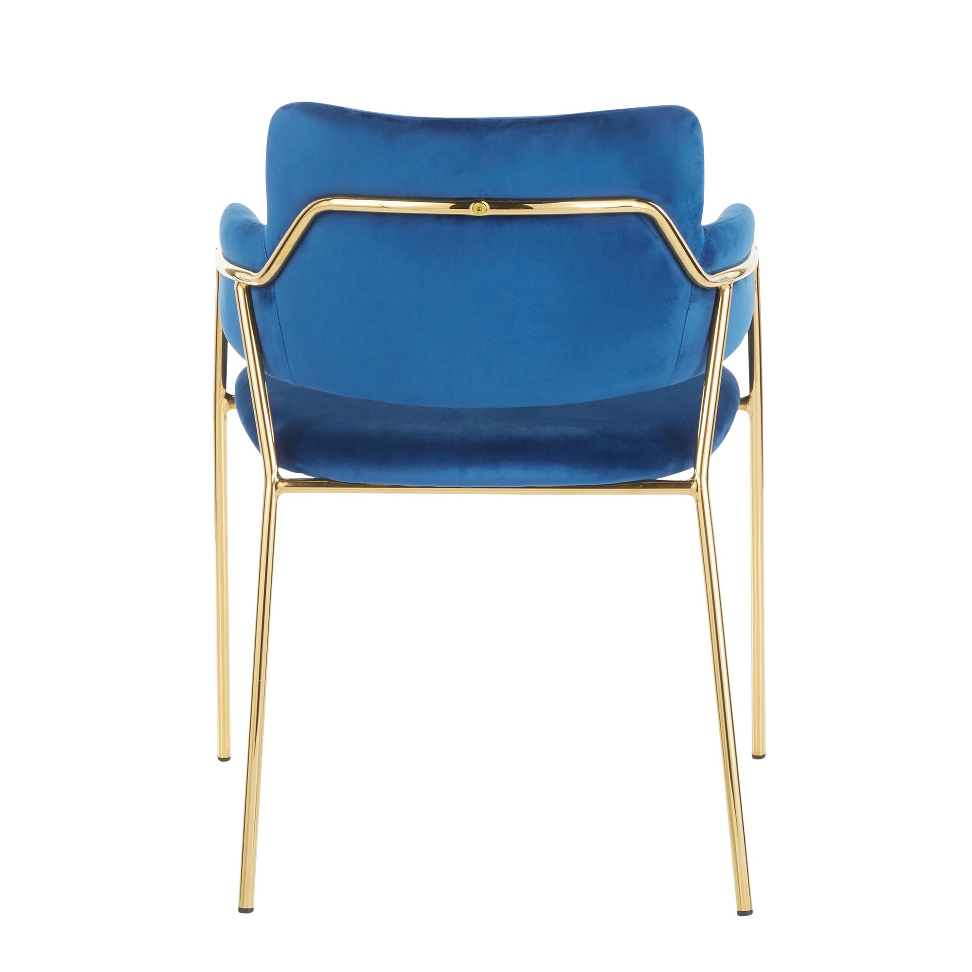 Napoli Blue Velvet Gold Contemporary Chairs (Set of 2) 7 Napoli Blue Velvet Gold Contemporary Chairs (Set of 2) - Image 7