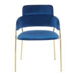 Napoli Blue Velvet Gold Contemporary Chairs (Set of 2) 19 Napoli Blue Velvet Gold Contemporary Chairs (Set of 2)