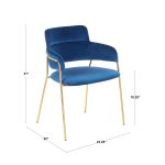 Napoli Blue Velvet Gold Contemporary Chairs (Set of 2) 21 Napoli Blue Velvet Gold Contemporary Chairs (Set of 2)