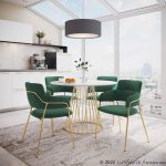 Napoli Gold and Emerald Green Velvet Contemporary Chairs (Set of 2) 12 Napoli Gold and Emerald Green Velvet Contemporary Chairs (Set of 2)