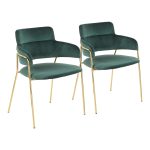 Napoli Gold and Emerald Green Velvet Contemporary Chairs (Set of 2) 14 Napoli Gold and Emerald Green Velvet Contemporary Chairs (Set of 2)