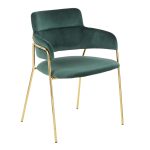 Napoli Gold and Emerald Green Velvet Contemporary Chairs (Set of 2) 15 Napoli Gold and Emerald Green Velvet Contemporary Chairs (Set of 2)