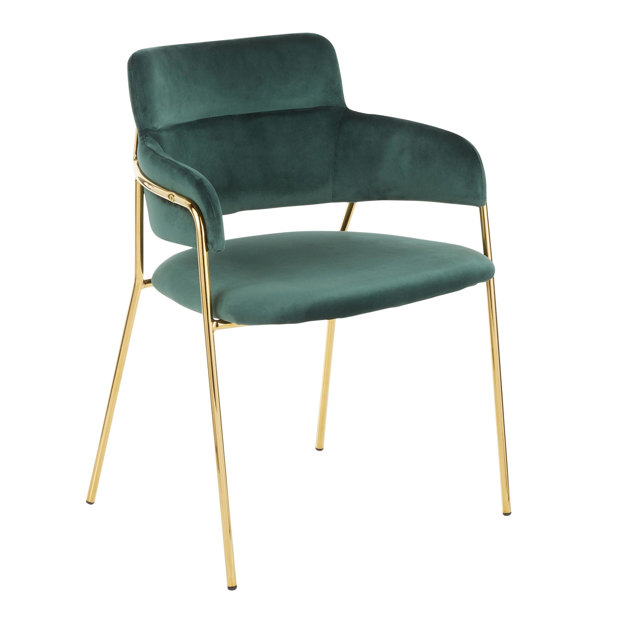 Napoli Gold and Emerald Green Velvet Contemporary Chairs (Set of 2) 4 Napoli Gold and Emerald Green Velvet Contemporary Chairs (Set of 2) - Image 4