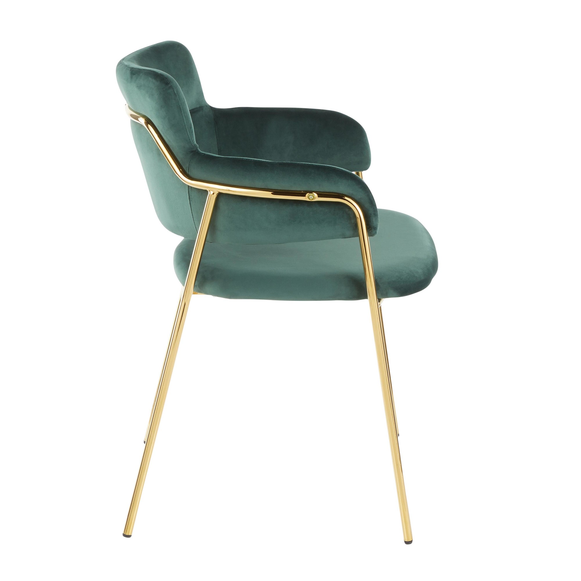 Napoli Gold and Emerald Green Velvet Contemporary Chairs (Set of 2) 5 Napoli Gold and Emerald Green Velvet Contemporary Chairs (Set of 2) - Image 5