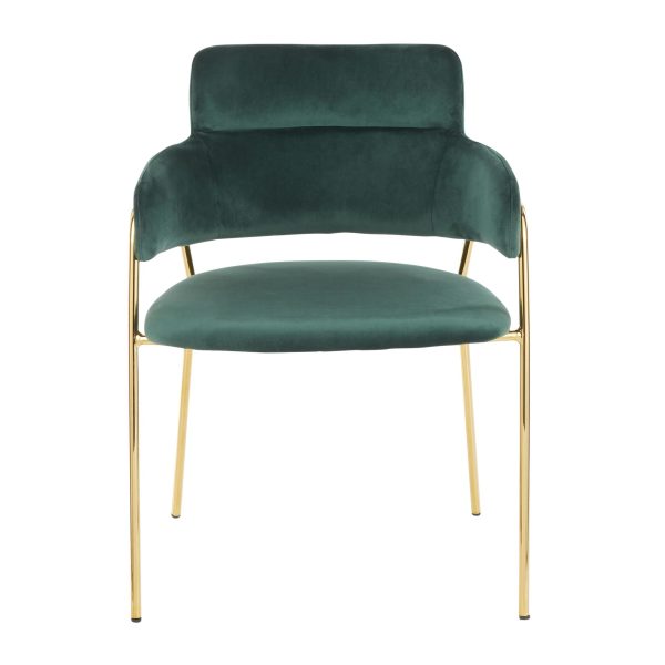 Napoli Gold and Emerald Green Velvet Contemporary Chairs Set of 2 7