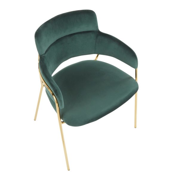 Napoli Gold and Emerald Green Velvet Contemporary Chairs Set of 2 8