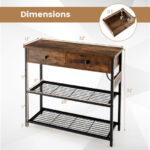 Rustic Console Table with Drawers, Shelves, and Charging Ports 12 Rustic Console Table with Drawers, Shelves, and Charging Ports