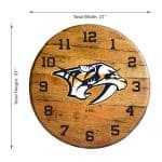 Nashville Predators Oak Barrel Clock 4 Nashville Predators Oak Barrel Clock