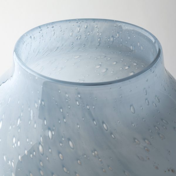 Nasser III Large BlueGoldChrome Urn Style Glass Vase 4