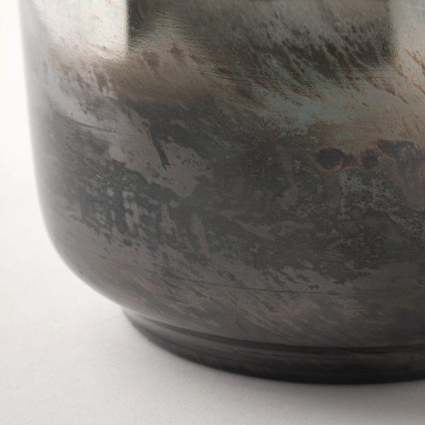 Nasser III Large BlueGoldChrome Urn Style Glass Vase 7