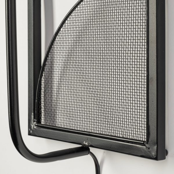Navin 10x46.5 Black Metal Body White Fabric Shade Rectangular Wall Sconce 7