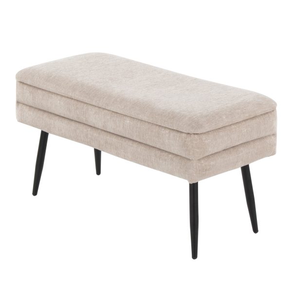 Neapolitan Light Brown Fabric Contemporary Storage Bench by LumiSource 10