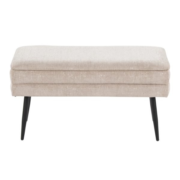 Neapolitan Light Brown Fabric Contemporary Storage Bench by LumiSource 11
