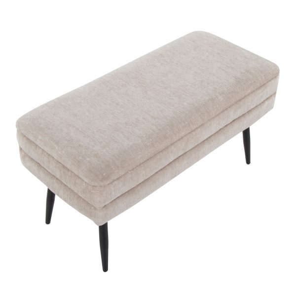 Neapolitan Light Brown Fabric Contemporary Storage Bench by LumiSource 12